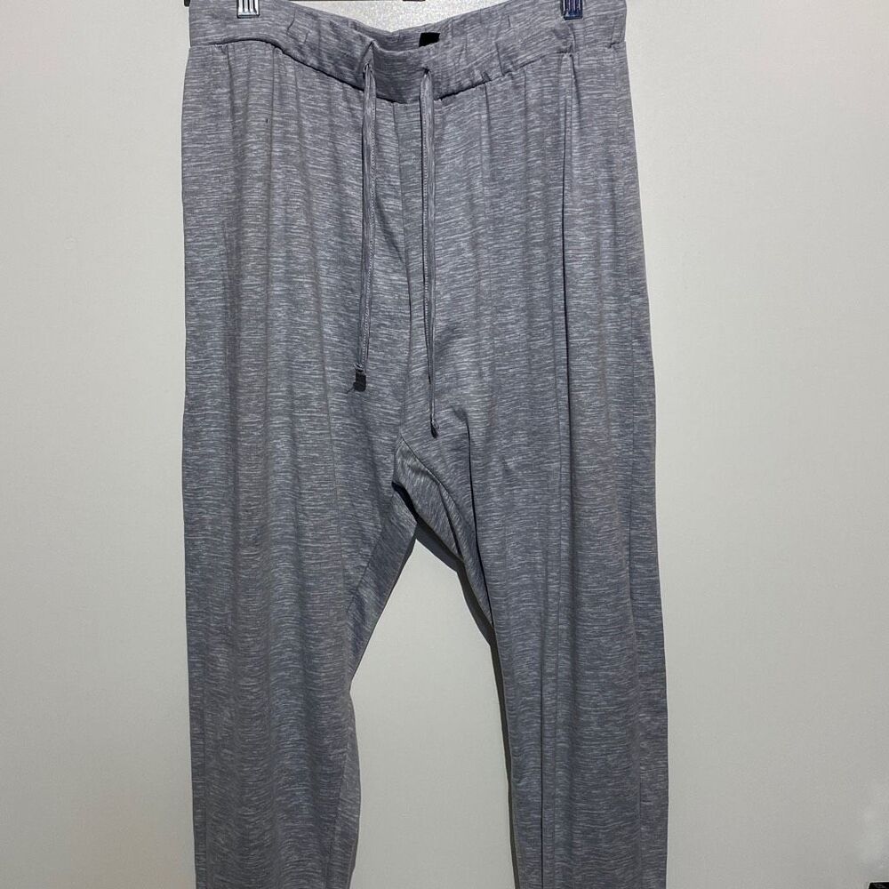 Tahari Womens Gray Space Dye Joggers Drawstring Lounge Pants Large
